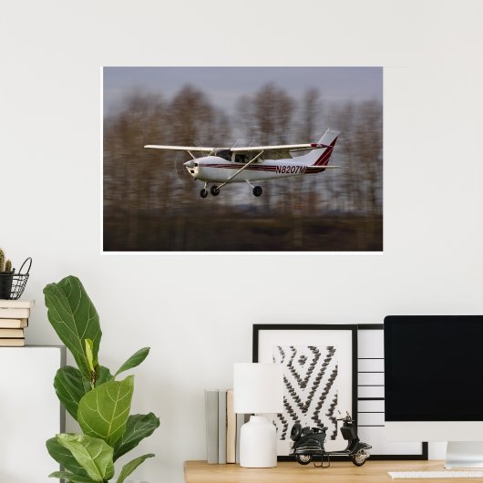 Cessna 172 Short Final Poster (Thuiskantoor)