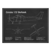 Cessna 172 Skyhawk - Blauwdruk Plannen PD Foto Afdruk (Voorkant)