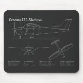 Cessna 172 Skyhawk - Blauwdruk Plannen PD Muismat (Voorkant)