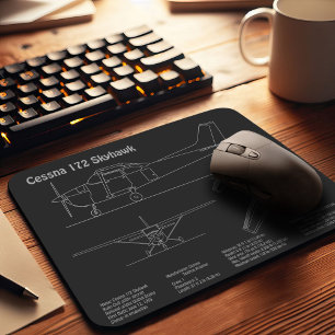 Cessna 172 Skyhawk - Blauwdruk Plannen PD Muismat