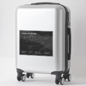 Cessna 172 Skyhawk - Blauwdruk Plannen PD Sticker (Koffer)