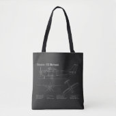 Cessna 172 Skyhawk - Blauwdruk Plannen PD Tote Bag (Voorkant)