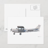 Cessna 172 Skyhawk Blue Briefkaart (Voorkant / Achterkant)