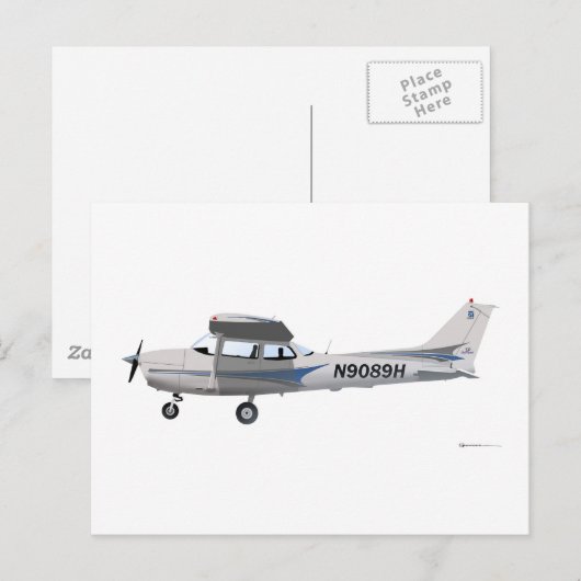 Cessna 172 Skyhawk Blue Briefkaart (Voorkant / Achterkant)