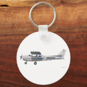 Cessna 172 Skyhawk Blue Sleutelhanger (Voorkant)