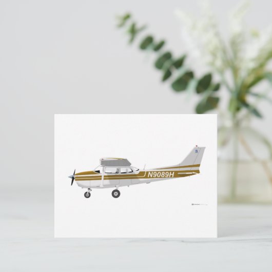 Cessna 172 Skyhawk Brown Briefkaart (Staand voorkant)