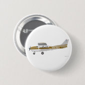 Cessna 172 Skyhawk Brown Ronde Button 5,7 Cm (Voorkant /achterkant)