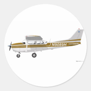 Cessna 172 Skyhawk Brown Ronde Sticker