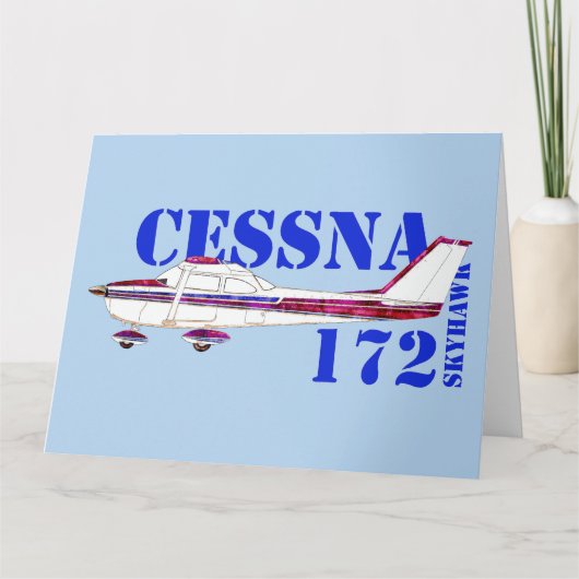Cessna 172 Skyhawk Illustratie Vet Tekstontwerp Bedankkaart (Voorkant)