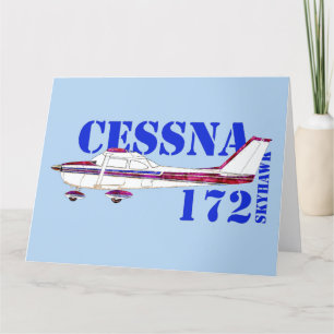 Cessna 172 Skyhawk Illustratie Vet Tekstontwerp Bedankkaart