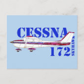 Cessna 172 Skyhawk Illustratie Vet Tekstontwerp Briefkaart (Voorkant)