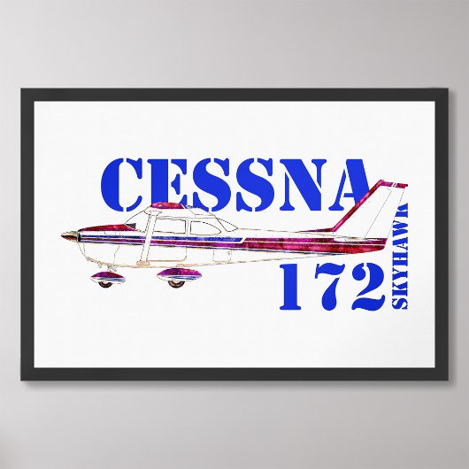 Cessna 172 Skyhawk Illustratie Vet Tekstontwerp Foto Afdruk