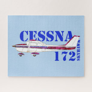 Cessna 172 Skyhawk Illustratie Vet Tekstontwerp Legpuzzel