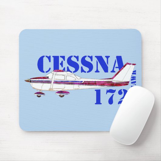 Cessna 172 Skyhawk Illustratie Vet Tekstontwerp Muismat (Met muis)