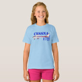 Cessna 172 Skyhawk Illustratie Vet Tekstontwerp T-shirt (Voorkant volledig)