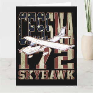 Cessna 172 Skyhawk met Amerikaanse vlag Bedankkaart