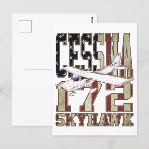 Cessna 172 Skyhawk met Amerikaanse vlag Briefkaart