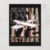 Cessna 172 Skyhawk met  Amerikaanse vlag Briefkaart (Voorkant)