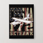 Cessna 172 Skyhawk met Amerikaanse vlag Button (Voorkant)