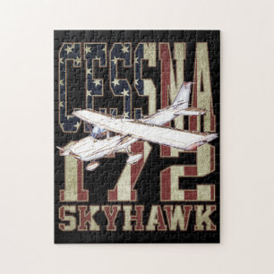 Cessna 172 Skyhawk met Amerikaanse vlag Legpuzzel
