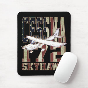 Cessna 172 Skyhawk met Amerikaanse vlag Muismat