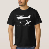 Cessna 172 Skyhawk - Vliegtuigblauwdruk plannen AB T-shirt (Voorkant)
