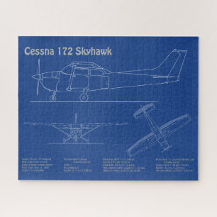 Cessna 172 Skyhawk - Vliegtuigblauwdruk Plannen AD Legpuzzel