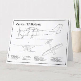 Cessna 172 Skyhawk - Vliegtuigblauwdruk Plannen BD Bedankkaart