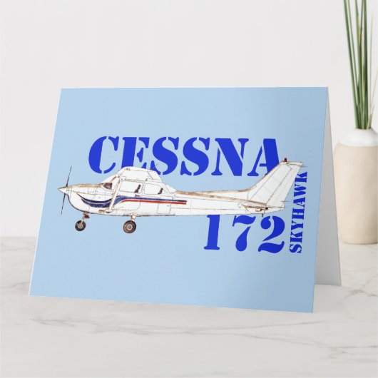 Cessna 172 Skyhawk Vliegtuigontwerp Bedankkaart (Voorkant)
