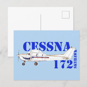 Cessna 172 Skyhawk Vliegtuigontwerp Briefkaart