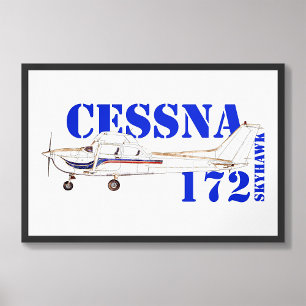 Cessna 172 Skyhawk Vliegtuigontwerp Foto Afdruk
