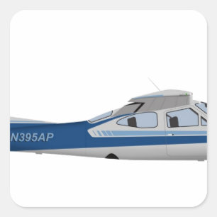 Cessna 177RG Kardinaal 395395 Vierkante Sticker