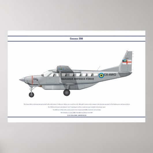 Cessna 208 Bahamas Poster (Voorkant)