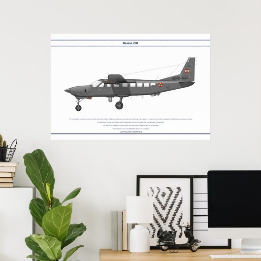 Cessna 208 Libanon Poster (Thuiskantoor)
