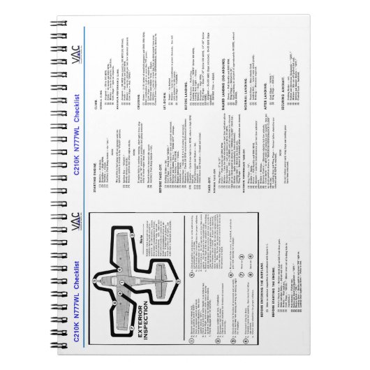 Cessna 210K Checklist notebook Notitieboek (Voorkant)