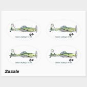 Cessna AgWagon A188 Crop Duster Vliegtuig Ovale Sticker (Vel)