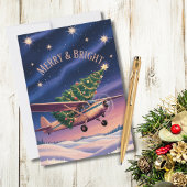 Cessna Airplane carries Christmas Tree Photo Funny Cadeaulabel