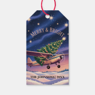 Cessna Airplane carries Christmas Tree Photo Funny Cadeaulabel