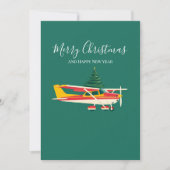Cessna Airplane carries Christmas Tree Photo Funny Feestdagenkaart (Voorkant)