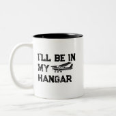 Cessna Airplane & I'll be in mijn hangar Funny Pil Tweekleurige Koffiemok (Links)