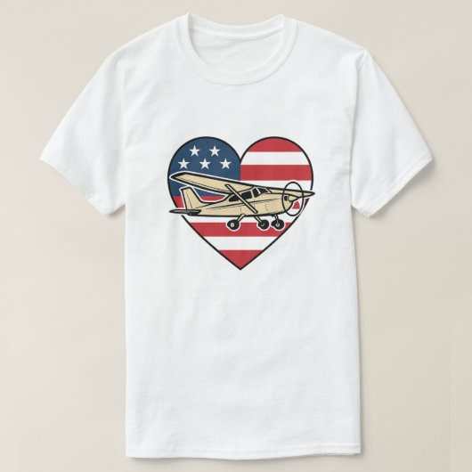 Cessna Amerikaanse vlag T-shirt (Design voorkant)