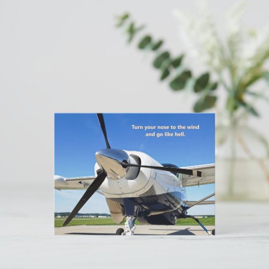 Cessna Caravan Post Card "Nose to the Wind" Briefkaart (Staand voorkant)