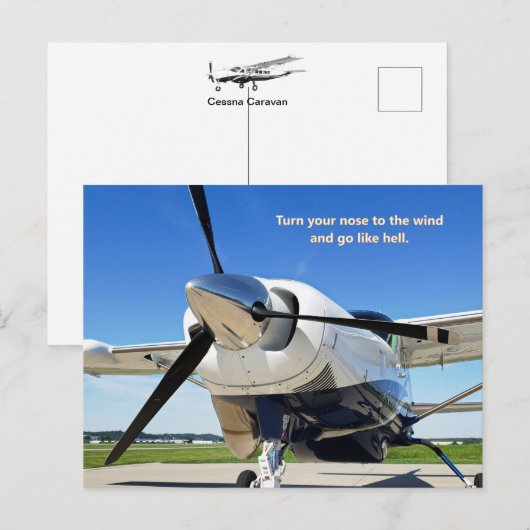 Cessna Caravan Post Card "Nose to the Wind" Briefkaart (Voorkant / Achterkant)