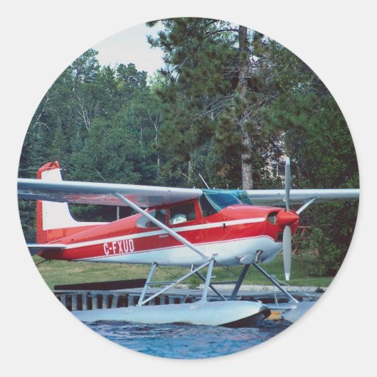 Cessna-drijfvliegtuig Ronde Sticker (Voorkant)