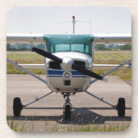 Cessna light vliegtuig bier onderzetter (Voorkant)