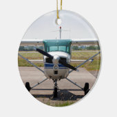 Cessna light vliegtuig keramisch ornament (Links)