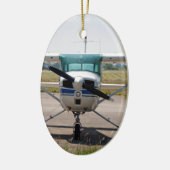Cessna light vliegtuig keramisch ornament (Links)