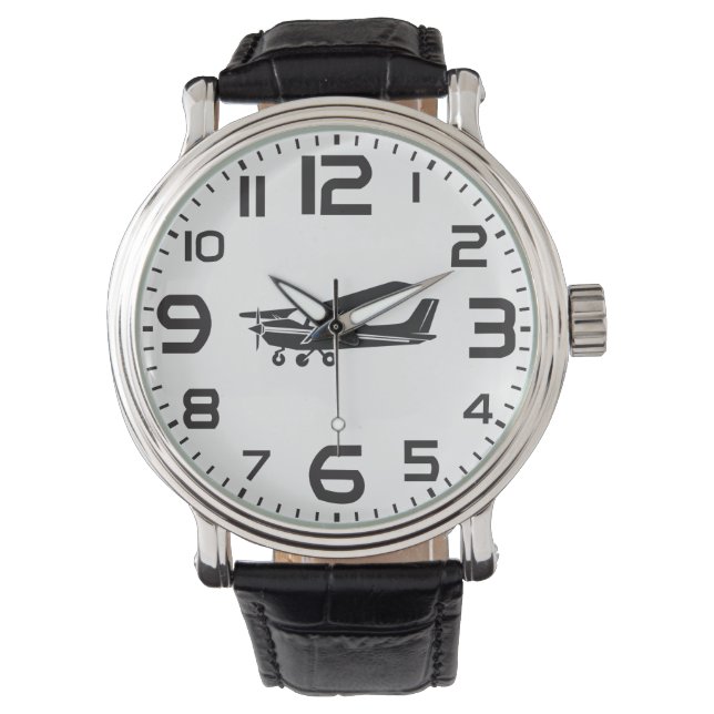 Cessna Vliegtuig & grote aantallen voor Pilot, Avi Horloge (Voorkant)
