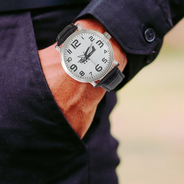 Cessna Vliegtuig & grote aantallen voor Pilot, Avi Horloge (Creator heeft geüpload)