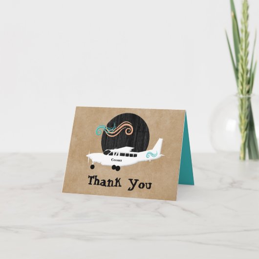 Cessna-vliegtuig - Hartelijk dank Bedankkaart (Voorkant)